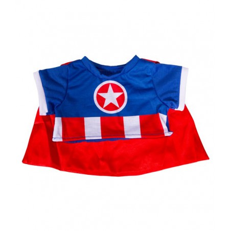 Captain America Outfit für 40 cm große Plüschtiere.