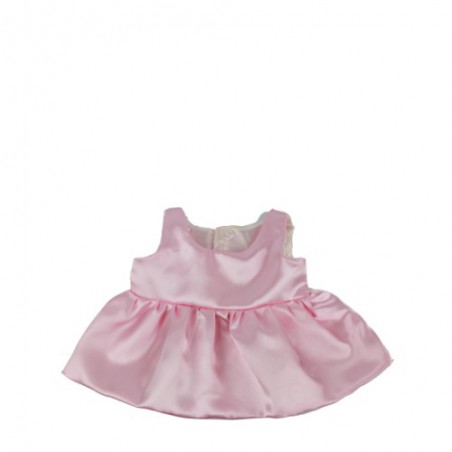 Robe de soirée satin rose pour peluche de 40 cm