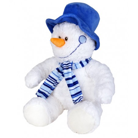 Icicle le Bonhomme de neige avec son chapeau et écharpe bleu 40 cm personnalisé