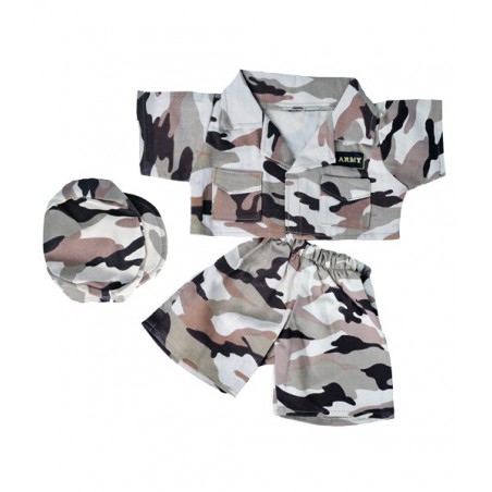 Woestijn camouflage militaire outfit voor 40 cm pluche knuffel