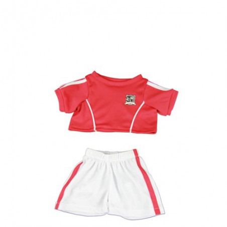 Fußball-Outfit "Rot" Kleidung für Plüsch-Teddybären
