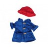 Tenue Manteau bleu avec chapeau rouge 
