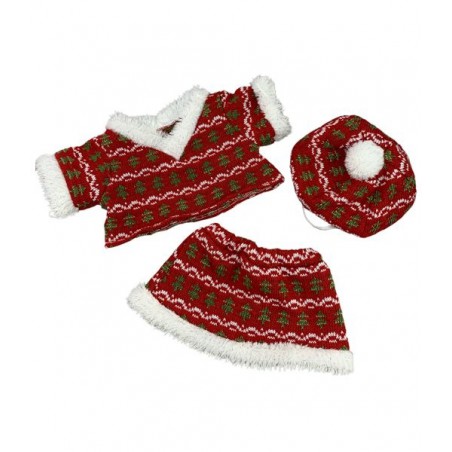 tenue festive de noël en tricot avec chapeau , 40 cm