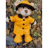 Gele regenjas met laarzen en hoed voor 40 cm pluche - kleding voor teddybeer, knuffeldier, pluche dier
