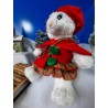 Robe de noël avec cape, béret et sac  , pour peluche ours 40 cm