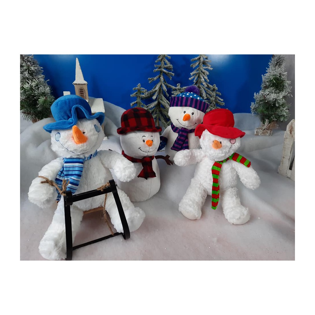Stronrive Peluche Bonhomme de Neige de Noël,Jouet en Peluche décoratif de  Bonhomme de Neige en Peluche - Décoration de Noël pour bibliothèques,  Table