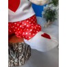 red satin pyjamas with heart and slipper - 16 pouce