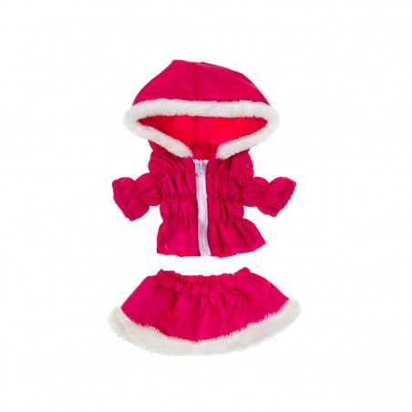 Pink parka and skirt for 40 cm plush