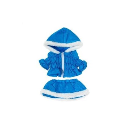 Lichtblauwe parka en rok voor 40 cm pluchen knuffel