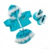 Tenue de princesse bleu scintillante avec bottes pour peluche de 40 cm