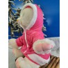 Pink parka and skirt for 40 cm plush