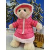 Pink parka and skirt for 40 cm plush