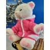 Pink parka and skirt for 40 cm plush