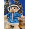 Parka et Jupe Bleu Claire pour peluche de 40 cm