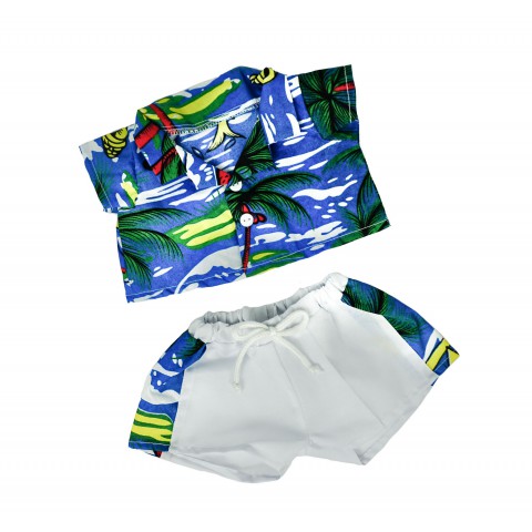 Hawaiian Shirt And Shorts Outfit For 40cm Plushie