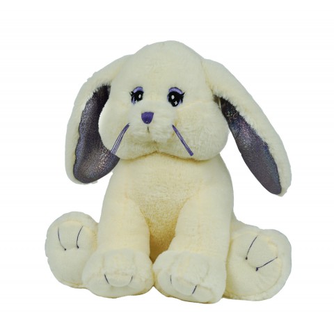 Peluche à remplir Lapin crème 40 cm – The Bear Factory – Oreilles scintillantes