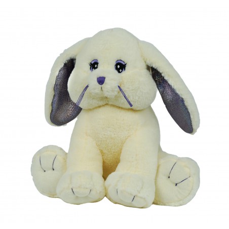 Peluche à remplir Lapin crème 40 cm – The Bear Factory – Oreilles scintillantes