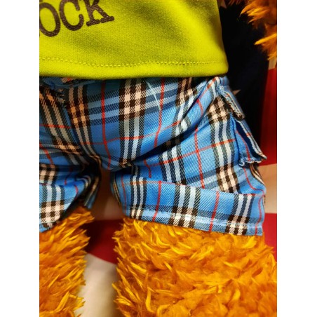 Rock Out Outfit for 40 cm plush – Green top and checkered shorts – Build A Bear compatible