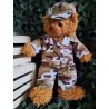 Tenue militaire camouflée désert  40 cm vêtements pour peluche ours en peluche