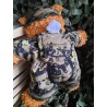 Military parachutist outfit for 40 cm plush toy