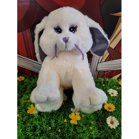 Peluche à remplir Lapin crème 40 cm – The Bear Factory – Oreilles scintillantes