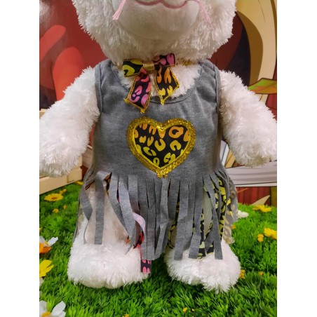“Wild and Free” Summer Dress with Choker – For 40 cm Plush Bear