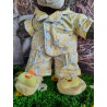 Pyjama Jaune Poussin Avec Pantoufles Pour Peluche De 40 cm