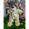 Pyjama Jaune Poussin Avec Pantoufles Pour Peluche De 40 cm