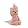 Peluche Lucky Doggy 40 cm – Robe rose à fleurs en relief et jupe en tulle – Lucky Yoyo Mélange de Roses