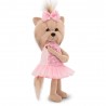 Peluche Lucky Doggy 40 cm – Robe rose à fleurs en relief et jupe en tulle – Lucky Yoyo Mélange de Roses