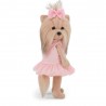 Lucky Doggy Plüsch 40 cm – Rosa Kleid mit Rosen und Tüllrock – Lucky Yoyo Mélange de Roses