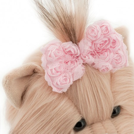 Lucky Doggy Plüsch 40 cm – Rosa Kleid mit Rosen und Tüllrock – Lucky Yoyo Mélange de Roses