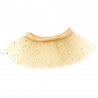 Tenue pour peluche Lucky Doggy – Doudoune dorée, jupe en tulle doré, nœud pailleté