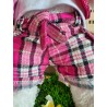 Roze snoep ruiten en pailletten outfit voor 40 cm pluche knuffel