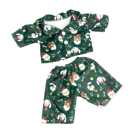 Pyjama Chiots Et Chatons Festifs Verts