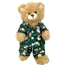 Vêtement pour peluche 40 cm – Pyjama “Chiots et Chatons Festifs” vert à motifs de Noël – Réf. Y3008