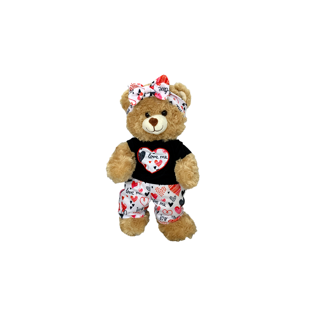 Knuffel kleding Love Me 3002 – zwart shirt en hartjesrok. Knuffel kleding Love Me 3002 – zwart shirt en hartjesrok.
