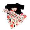 Knuffel kleding Love Me 3002 – zwart shirt en hartjesrok.