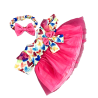 Pink heart dress with headband for 40 cm plush toy