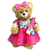 Pink heart dress with headband for 40 cm plush toy