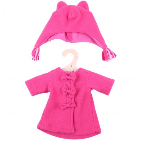 Clothing Set: Pink Fleece Coat with Hat - L