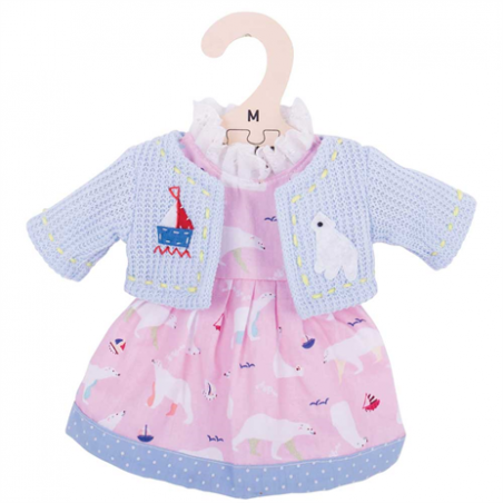 Robe Ours Polaire avec Gilet - grand 35 cm