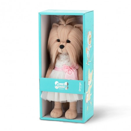 Lucky Yoyo Witte Droom Ref. LD2/040 – Articuleerbare knuffel met witte jurk en roze strik