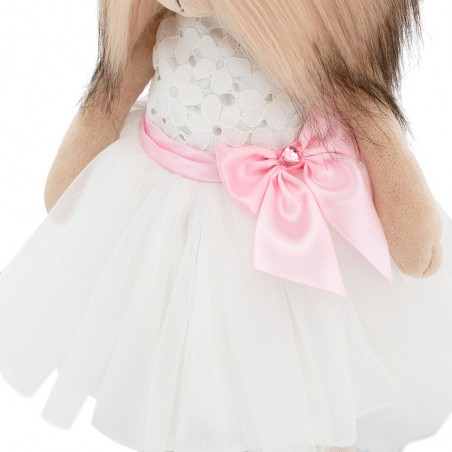 Lucky Yoyo White Dream Ref. LD2/040 – Articulated plush in white lace dress and pink satin bow