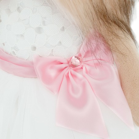 Lucky Yoyo Witte Droom Ref. LD2/040 – Articuleerbare knuffel met witte jurk en roze strik