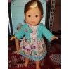 Clothing Set: Turquoise cardigan and dress (for large doll)