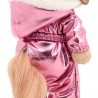 Lucky Doggy – Ski-outfit in metallic roze met capuchon en oorwarmers