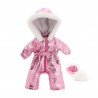 Lucky Doggy – Ski-outfit in metallic roze met capuchon en oorwarmers