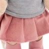 Lucky Doggy knuffelkleding 40 cm – Grijze trui met roze hart, roze rok, laarsjes & rugzak – Urban Style
