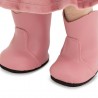 Lucky Doggy knuffelkleding 40 cm – Grijze trui met roze hart, roze rok, laarsjes & rugzak – Urban Style
